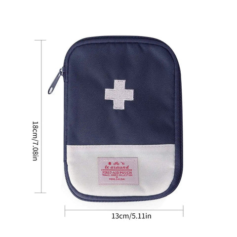 Two Pack Grab And Go First Aid Bag Portable Medical Kit in navy with white cross, 7 by 5 inch, 600D Oxford Cloth, waterproof