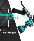 Heavy Duty Brushless Motor Electrical Wire Puller With Lithium Battery, stringing machine showing battery charging, portable design.