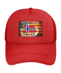 Denim Washed Vintage Adjustable Trucker Cap With Norwegian Flag Dragon Boat Theme Unisex Cowboy Style Hat Lightweight Breathable Polyester