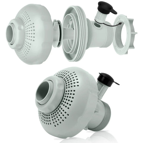 Large Inlet Air Nozzle For Above Ground Pool Pumps 1900 2450 GPH, Pro Grade Inlet Air Jet Kit with Strainer Grid, 1 Pack