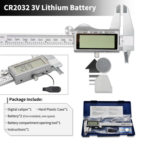 Digital Caliper 6 Inch Stainless Steel Electronic Calipers With Large LCD Display Inch To Millimeter Conversion Auto Off