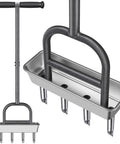 Manual Lawn Aerator With Four Stainless Steel Core Plugs And Soil Core Storage Tray preassembled tool for thick turf aeration