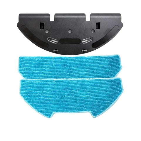 Mop Cloth Holder And Replacement Bracket Kit For RC400 Vacuum Cleaner, Snap On Mount, shown with two blue mop cloths
