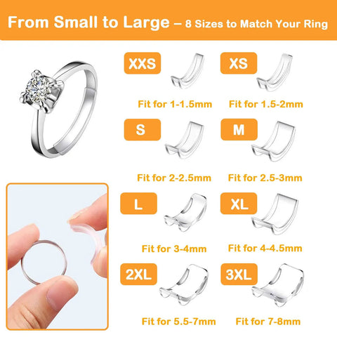 All In One Ring Sizer Kit With Belt And 12 Ring Size Guards For Loose Rings, Invisible Guards And Spacer Tightener, Size Adjuster