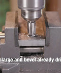 3/8 Inch 90 Degree High Speed Steel Chatterless Countersink featuring six precision flutes in a drill, enlarging drilled holes.