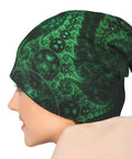 Fractal Antenna Dope Green Beanie For Running And Cycling One Size Fits All Stretchy Thin Skull Cap Casual Bonnet Hat