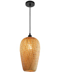 Hand Woven Bamboo Rattan Pendant Light With Natural Finish, Double Layer Dome Shade For A Cozy Boho Vibe In Living Room Bedroom Kitchen Hallway Or Cafe, Eco Friendly Ceiling Fixture With Warm Ambient Glow