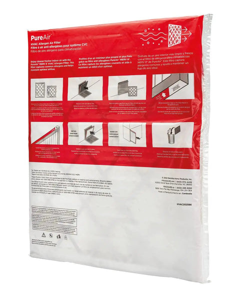 Instruction manual for PureAir MERV 8 Allergen Pleated Electrostatic Air Filter For 20x25x1 HVAC AC Furnaces 6 Pack