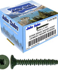 10X1-1/4 Cement Board Screws Featuring Sharp Torx T-25 Head And Ceramic Coated Finish For Easy Mounting On Concrete Backer Panels Fastened To Wood Framing A Hassle Free One Pound Pack Of Contractor Grade Hardware With Kickass Stability in a 1 lb box.