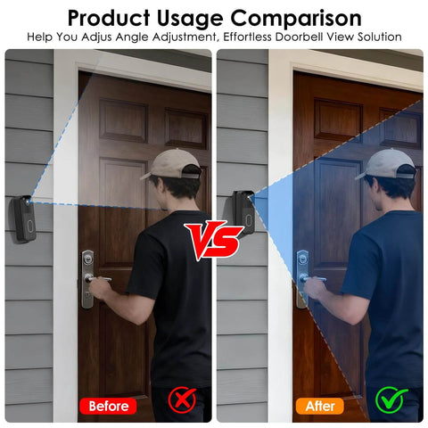 Comparison of Vinyl Siding Tilt Fix Mount For Blink Video Doorbell Gen 1 And Gen 2 Corner Bracket Wedge on 4-inch siding