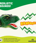 Roaring T Rex Dinosaur Headlamp For Kids And Adults LED Headlight Toy Flashlight With Realistic Dino Design and Sound Effects
