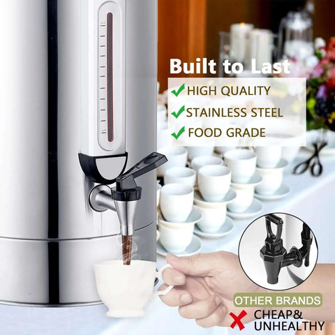 Heavy Duty 24L Commercial Coffee Urn With Quick Brew Dispenser For Catering And Events, 160 Cup Capacity Stainless Steel
