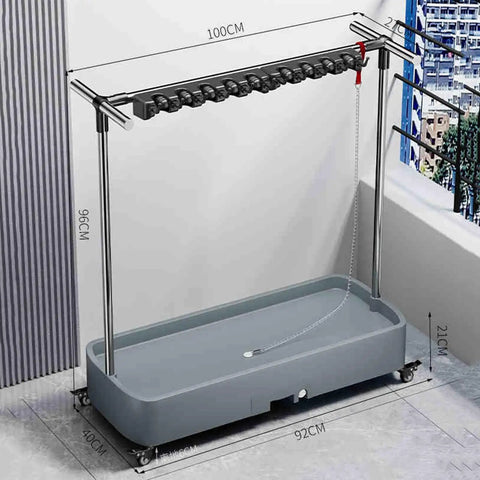 Stainless Steel Mop And Broom Rack With Removable Organizer Storage Tool Hooks And Slots For Home Garden Laundry And Garage Weatherproof Wall Mount Storage Holder Built To Last For Heavy Duty Use