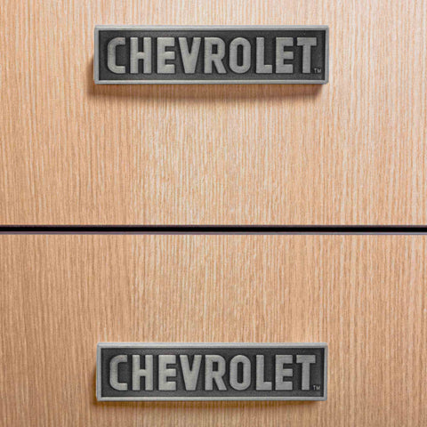 Installed Chevrolet Die Cast Metal Drawer Pull Cabinet Handle For Garage Man Cave Or Shop Vintage Chevy Licensed Hardware