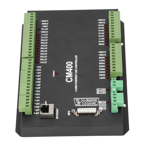 4 Axes CNC Controller Board High Performance Aluminum Motion Card with connectors and ports, top view