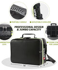 Go-To Fireproof Document Bag With Lock And Reflective Strip, Water-Resistant Safe File Organizer 16x11x5 Inch with shoulder strap