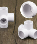 Four Way PVC Fittings Half Inch Eight Pack Furniture Grade Pipe Connectors Elbow PVC Corner Fittings With Deep Sleeves