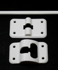 White 6 Inch T Style Entry Door Catch Latch Holder For RV Camper Trailer Hatch Assembly Kit Keeps Swinging Doors In Check Prevents Damage