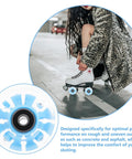 Luminous Roller Skate Wheels 4 Pack PU Light Up Quad Skates Wheels For Outdoor Skating Durable Wear Resistant Replacement Parts With Blue Glow For Adults