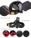 Auto Darkening Welding Helmet With Shade 9 For Argon Arc And Gas Shielded Welding, showing interior padding and adjustment features.