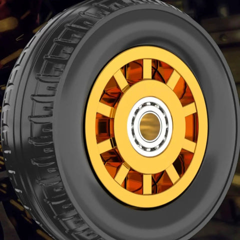Heavy Duty Swivel Caster Wheels 3 Inch Rubber Rolling Set Roll Smooth With Quiet Brakes Built Tough To Crush Heavy Loads Perfect For Trolleys And Garage Gear close-up of a 3-inch rubber caster wheel showing the black tire and gold hub design.