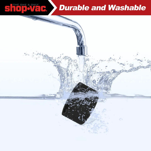 Foam Sleeve Filter Replacements For 1 Gallon Wet Dry Vacuum Cleaners, 3 Pack, Easy To Clean, shown under running water
