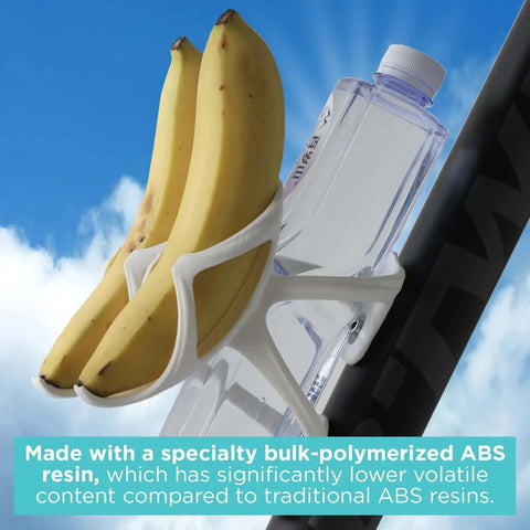 Specialty ABS resin product holding bananas and bottle with durable 1.75mm ABS 3D printer filament in black 1kg for functional parts.