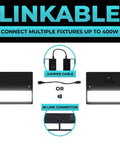 Under Cabinet Lighting 24 Inch Black Finish with 3 CCT 2700K 3000K 4000K Dimmable and Linkable connectors and fixtures