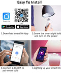 Ultra Bright 16W Smart LED Bulbs 150W Equivalent 1600 Lumen Full Color Changing WiFi E26 A19 installation steps