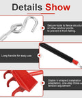 Details of One Man Chain Link Fence Top Rail Fabric Hanging Tool Heavy Duty Stretcher With Steel Cable Hook And Non Slip Handle