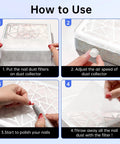 Step-by-step guide for using 50 Pack Nail Dust Collector Filter Paper Pads For Nail Pros Lightweight PP Material, 19x24 cm.
