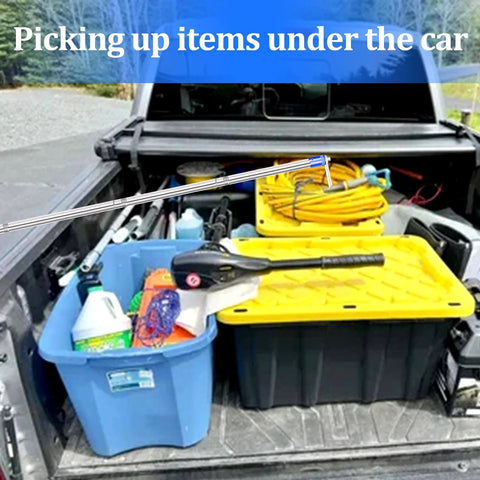 74 Inch Adjustable Truck Bed Reach Tool with stainless steel construction grabbing cargo from truck bed