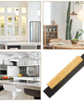 Solid Wood Long Cabinet Handles For Wardrobes And Kitchen Drawers Built Tough With Aluminum Wood Blend 96mm Hole Spacing Black Finish