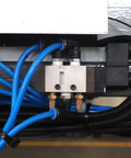 Aluminum 5 Way Pneumatic Solenoid Valve DC 12V normally closed 2 position with one eighth inch NPT ports installed in machinery
