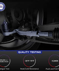 Front Outer Tie Rod End Kit for Left and Right Steering, 16mm Thread Driver and Passenger Sides, OE OEM Compatible Replacement for Precise Handling, Beefed Up Durability, Road Ready, Easy to Install, shown installed on steering linkage