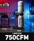 This Badass 1.2 HP Auto Start Dust Collector Kicks Out 750 CFM Of Shop Air For Woodworking Shops And Table Saw Cleanup, compact design.
