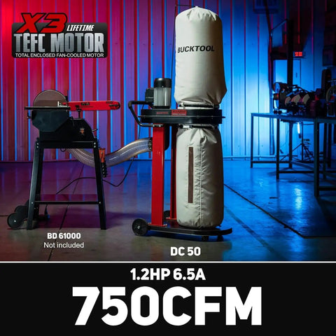This Badass 1.2 HP Auto Start Dust Collector Kicks Out 750 CFM Of Shop Air For Woodworking Shops And Table Saw Cleanup, compact design.