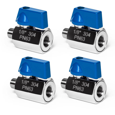 Mini Transfer Valve Four Pack 1/2 NPT Mini Ball Valves - Compact, Durable