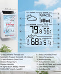 Wireless Weather Station with Dual Zone Indoor Outdoor Monitor for Home and Kids Room 100m Range Temp Humidity Display