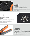 Self Adjusting Crimping Pliers For AWG 20 To 5 Bootlace End Sleeves And Ferrule Pro Grade Wire Crimp Tool adjustable tension