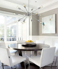 12 Light Mid Century Sputnik Chandelier In Chrome Finish Modern Ceiling Light Fixture With Industrial Vintage Pendant Lighting