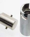 Chrome Quick Disconnect Antenna Fitting For 3/8-24 Threads, Simple Push And Turn Style Disconnect For CB And HF VHF Ham Radios