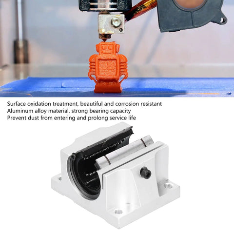 Rock Solid 30Mm Open Linear Ball Bearings Crafted From Premium Aluminum Slide Bushings in 3D printer with robot figure.