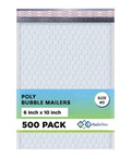 White Small Poly Bubble Mailers 6x10 Inch Self Seal Padded Envelopes Waterproof Lightweight Bulk Pack Of 500