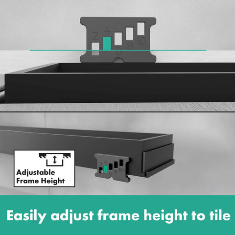 Professional Grade Rectangular Linear Shower Drain With Adjustable Height Frame And Brushed Stainless Steel Cover Tileable Bathroom Floor Grate For Zero Fuss 39 Inch Rough Install showing adjustable height feature.