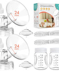Replacement Breast Pump Parts Kit For S1 S2 S9 Plus Compatible Pumps, 2 x 24mm flanges, tubes, valves, and bottles