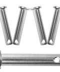5 pcs Heavy Duty Stainless Steel M8x40 Flat Head Pins For Scaffolding Fixing arranged to show design and holes for easy positioning.