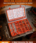 358 Piece Pin Set With Hitch Pins Lynch Pins PTO Pins For Tractors Trailers Trucks Mowers Snow Plows And Farm Equipment Heavy Duty Attachments For Secure Vibration Free Connections, orange case