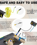 Instructions for using extra large soldering mat with wrist strap and grounding accessories, non slip gray pad for electronics repair