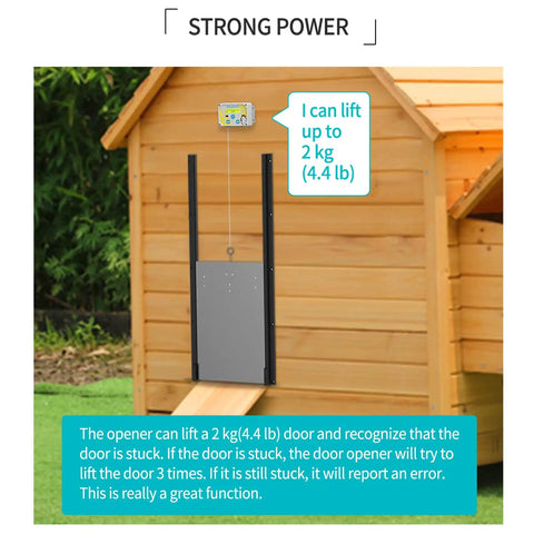Rainproof Automatic Chicken Coop Door Opener With No Fuss Easy Install 12.99 By 8.66 Inch Self Lock Aluminum Door Kit on coop